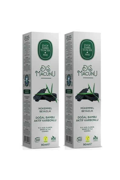 Eyüp Sabri Tuncer Eyüp Sabri Tuncer Doğal Bambu Aktif Karbonlu Beyazlatıcı Diş Macunu 90 ml 2 Adet ürün görseli 1