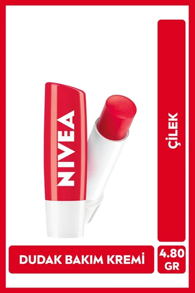 NIVEA NIVEA Çilek Renkli Dudak Bakım Kremi ve Parlatıcısı 4.8gr, Nemlendirici, Hafif Kırmızı Işıltı ürün görseli 1