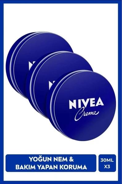 NIVEA NIVEA Nemlendirici Creme 30ml, Yoğun Nemlendirici, Eucerit, Yumuşak Cilt, El Yüz Vücut, X3 Adet ürün görseli 1