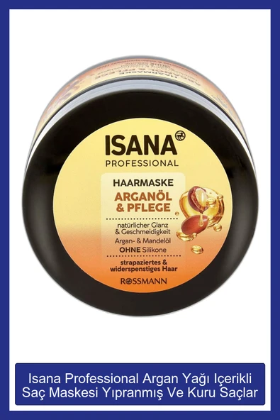 Isana Professional Isana Professional Professional Argan Yağı Içerikli Saç Maskesi Yıpranmış Ve Kuru Saçlar Için 250 ml ürün görseli 1