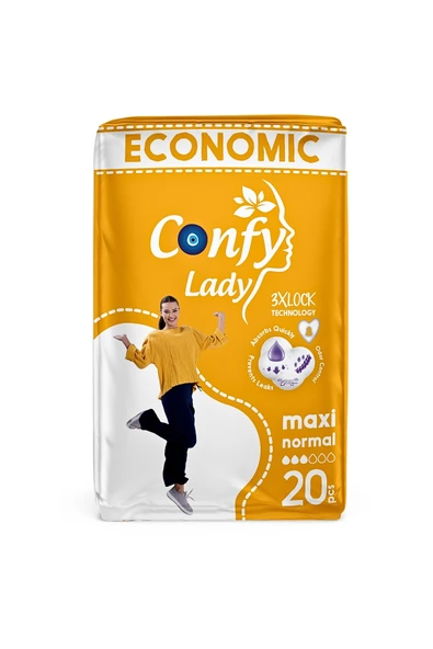 Confy Lady Confy Lady Maxi Normal Hijyenik Ped Eko Paket 20 Adet ürün görseli 1