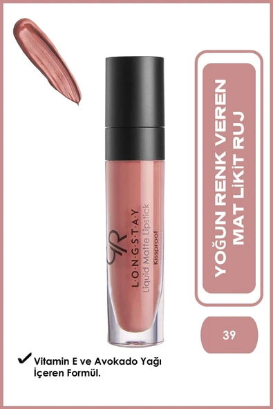Golden Rose Golden Rose Longstay Liquid Matte Lipstick No: 39 - Bulaşmayan Kalıcı Likit Mat Ruj ürün görseli 1