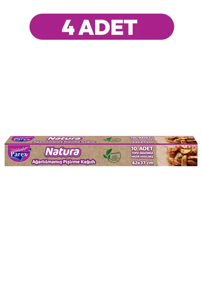 Parex Parex Natura Ağartılmamış Hazır Kesilmiş Pişirme Kağıdı 10 Adet 42x37cm 4 Paket ürün görseli 1