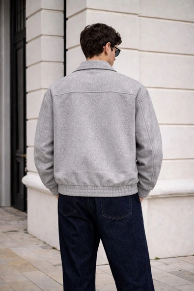 Unisex Basic Oversize Premium Kaşe Ceket - Resim 5
