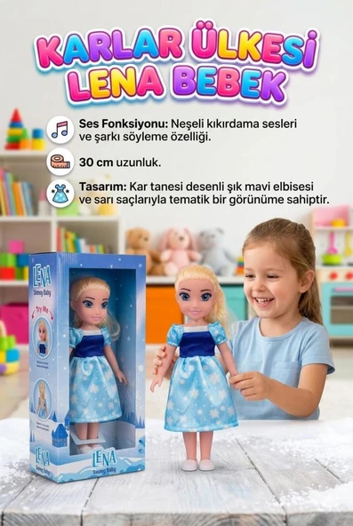 Lena Snowy Baby Karlar Ülkesi Bebek - 30 cm Şarkı Söyleyen ve Kıkırdayan Fonksiyonel Oyuncak Bebek ürün görseli 1