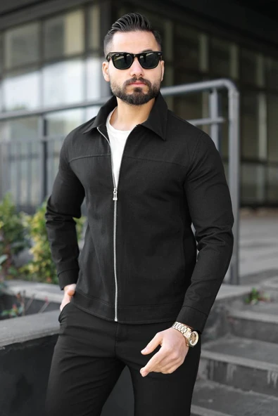 İnce Yazlık Astarlı Basic Keten Ceket - Resim 2
