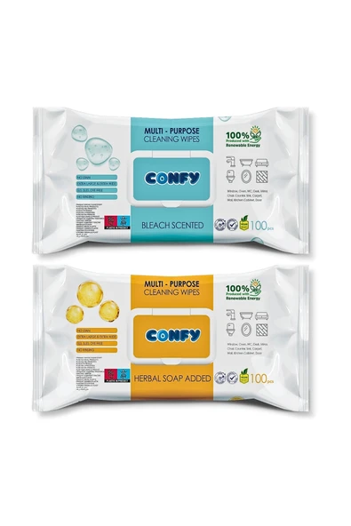 Confy Confy Yüzey Temizlik Havlusu 2'li Set - Arap Sabunu & Çamaşır Suyu Kokulu, 200 Yaprak ürün görseli 1
