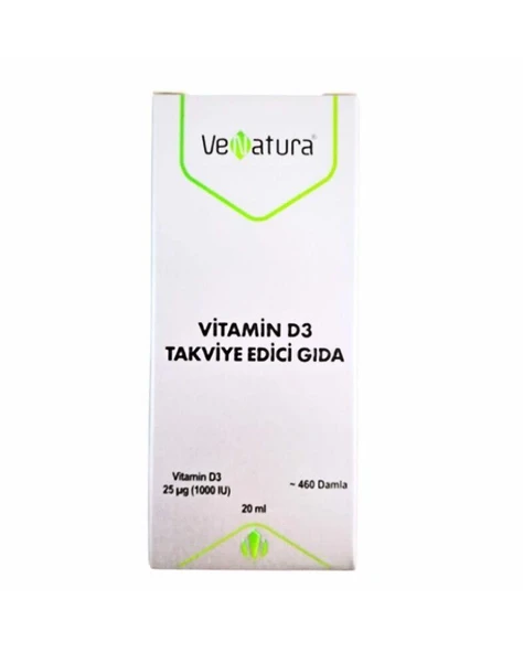 VeNatura Vitamin D3 Takviye Edici Gıda 1000 IU 20 Damla ürün görseli 1