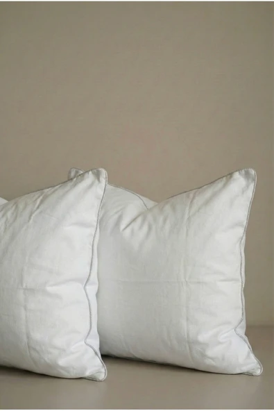 Motif Mağaza %100 Pamuk Saten 2'Li Yastık Kılıfı Simli Biyeli 50x70  Beyaz 50 x 70 ürün görseli 1