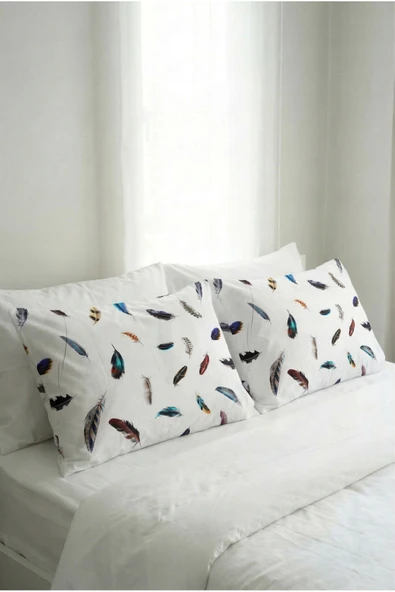 Motif Mağaza %100 Pamuk Saten 2'Li Yastık Kılıfı 50x70  Renkli Desenli 50 x 70 ürün görseli 1
