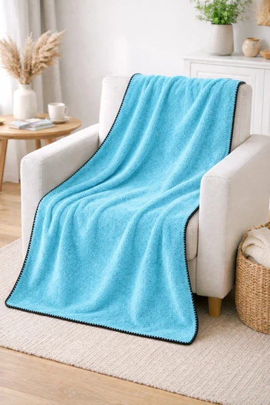 Motif Mağaza Wellsoft Tv Battaniyesi Yumuşacık Peluş 130x170 Cm  Açık Turkuaz 100 x 170 ürün görseli 1