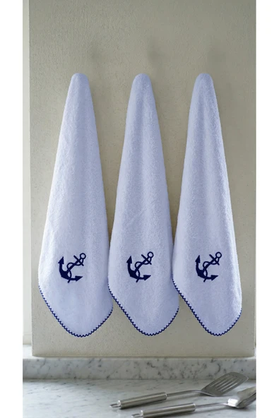 Motif Mağaza 3'Lü Set Mutfak ve El/Yüz Havlusu 30x50 cm %100 KADİFE PAMUK  Bebek Mavisi 30 x 50 ürün görseli 1
