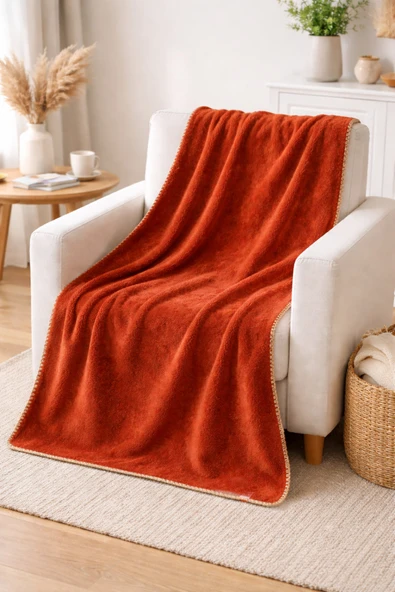 Motif Mağaza Wellsoft Tv Battaniyesi Yumuşacık Peluş 130x170 Cm  Kiremit 100 x 170 ürün görseli 1