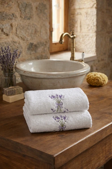 Motif Mağaza 2'Li El/Yüz Havlu Seti 50x100 Cm - Nakışlı Beyaz  Beyaz 50 x 100 ürün görseli 1