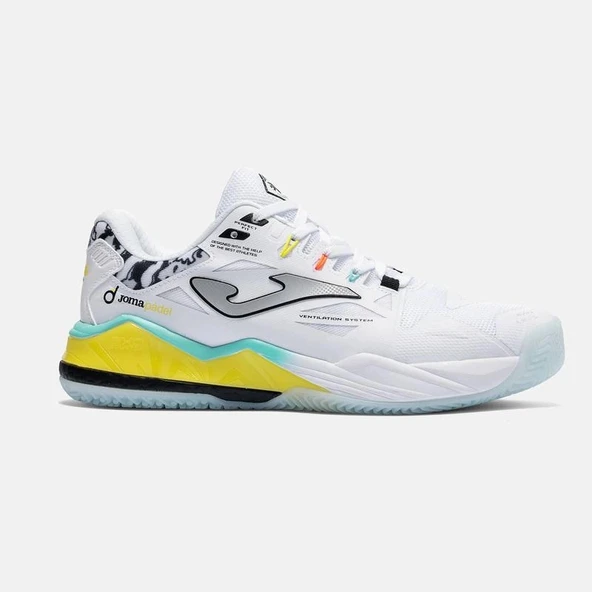 Joma TSPINS2602OM Spin Erkek Padel Ayakkabısı Beyaz/Sarı ürün görseli 1