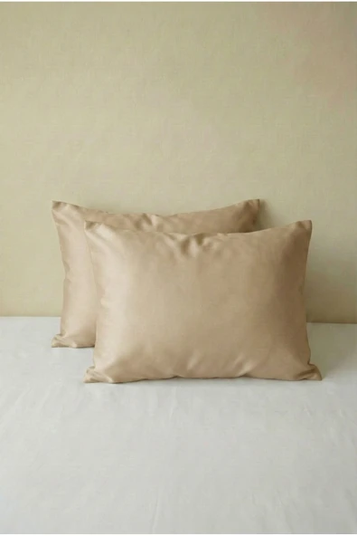 Motif Mağaza 2'li Yastık Kılıfı | %100 Pamuk Saten | 50x70 cm  Bej 50 x 70 ürün görseli 1