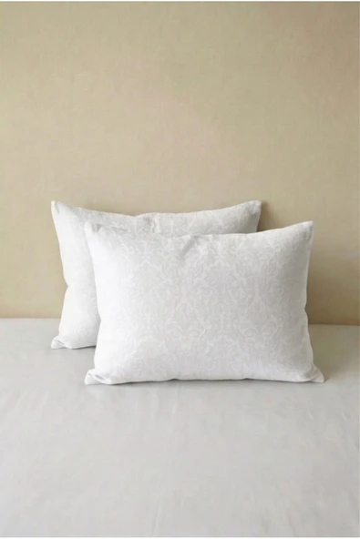 Motif Mağaza 2'li Yastık Kılıfı | %100 Pamuk Saten | Baskılı | 50x70 cm  Beyaz 50 x 70 ürün görseli 1