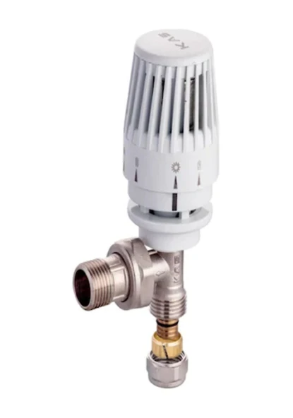 Kas Termostatik Köşe Radyatör Vanası 1/2'' Jak'Lı Pex-B ürün görseli 1