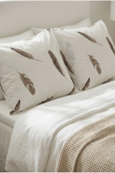 Motif Mağaza %100 Pamuk Saten 2'Li Yastık Kılıfı 50x70  Kahverengi Desenli 50 x 70 ürün görseli 1