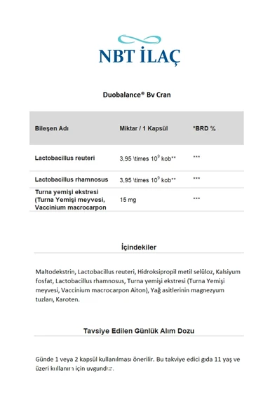 Duobalance BV Cran 14 Kapsül - Resim 2
