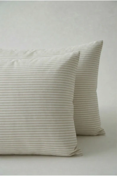 Motif Mağaza 2'li Yastık Kılıfı | %100 Pamuk Saten | Baskılı | 50x70 cm  Bej 50 x 70 ürün görseli 1