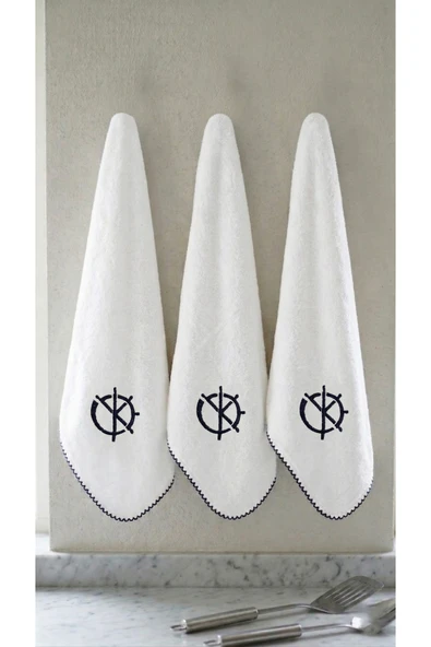 Motif Mağaza 3'Lü Set Mutfak ve El/Yüz Havlusu 30x50 cm %100 PAMUK  Dümen Nakışlı 30 x 50 ürün görseli 1