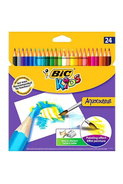 Bic Unisex Renkli Bıc Kids Aquacouleur Kuru Sulu Boya Kalemi 24'lü Kutu ürün görseli 1