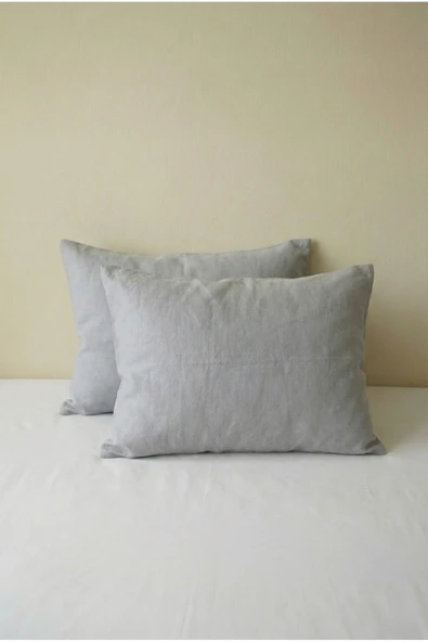 Motif Mağaza 2'li Yastık Kılıfı | %100 Pamuk Saten | 50x70 cm  Açık Gri 50 x 70 ürün görseli 1