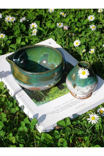 Motif Mağaza El Yapımı Seramik Matcha Seti Homemade Kase  Çok Renkli ürün görseli 1