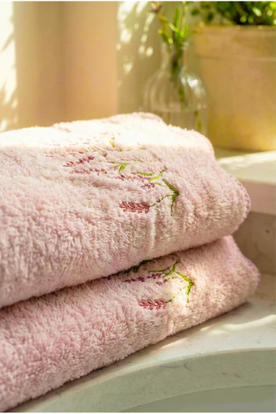 Motif Mağaza 2'Li El/Yüz Havlu Seti 50x100 Cm - Nakışlı Pembe  Pembe 50 x 100 ürün görseli 1