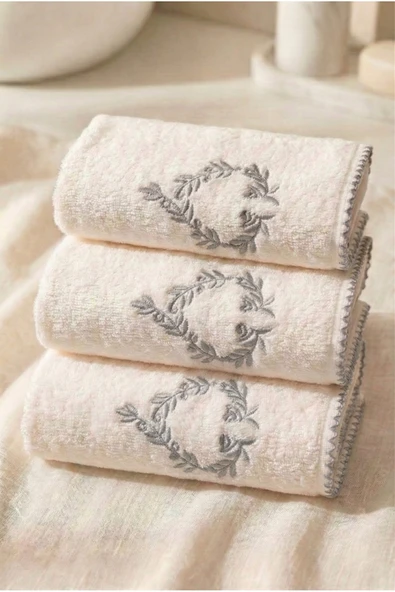 Motif Mağaza 3'Lü Set Mutfak ve El/Yüz Havlusu 30x50 cm %100 PAMUK  Açık Gri 30 x 50 ürün görseli 1
