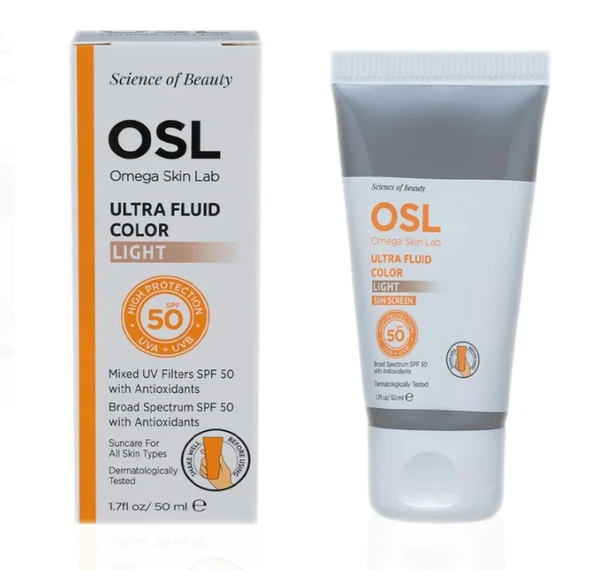 Osl Omega Skin Lab Ultra Fluid Color Light Hassas Yağlı ve Sivilceye Yatkın Ciltler için SPF50+ 50 ml ürün görseli 1
