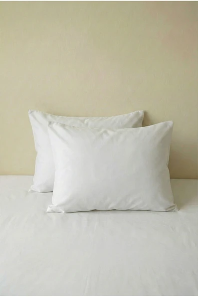 Motif Mağaza 2'li Yastık Kılıfı | %100 Pamuk Saten | 50x70 cm  Beyaz 50 x 70 ürün görseli 1