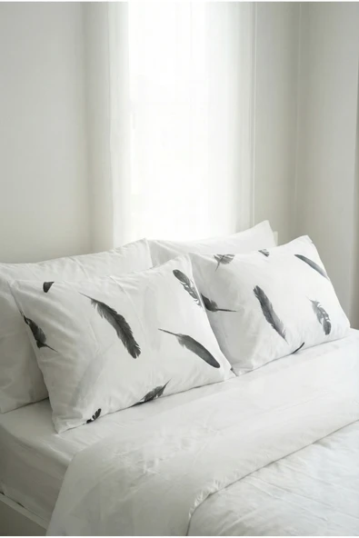 Motif Mağaza %100 Pamuk Saten 2'Li Yastık Kılıfı 50x70  Siyah Desenli 50 x 70 ürün görseli 1