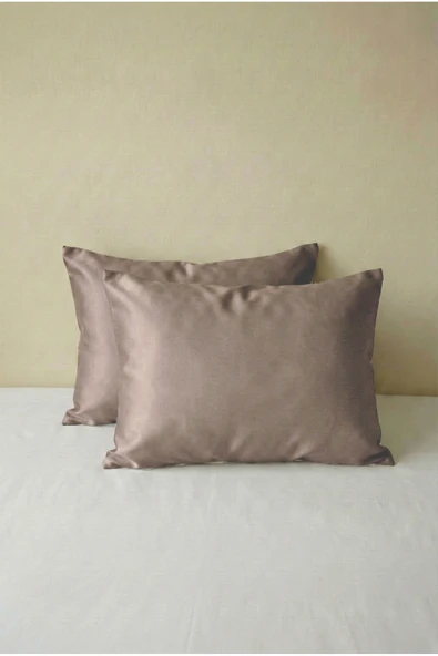 Motif Mağaza 2'li Yastık Kılıfı | %100 Pamuk Saten | 50x70 cm  Vizon Rengi 50 x 70 ürün görseli 1