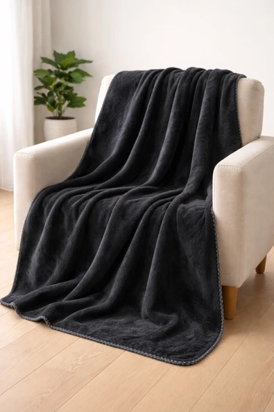 Motif Mağaza Wellsoft Tv Battaniyesi Yumuşacık Peluş 130x170 Cm  Siyah 100 x 170 ürün görseli 1