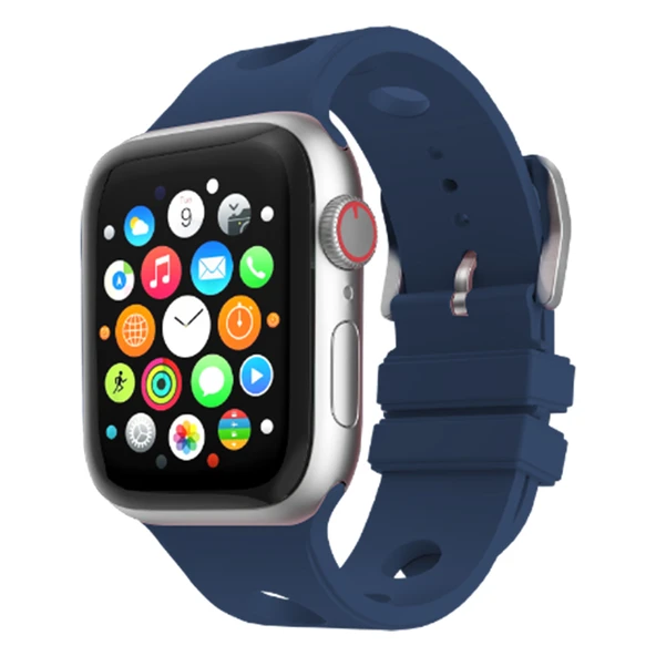Apple Watch 38mm Uyumlu Kordon Delikli Tasarım Silikon ürün görseli 1