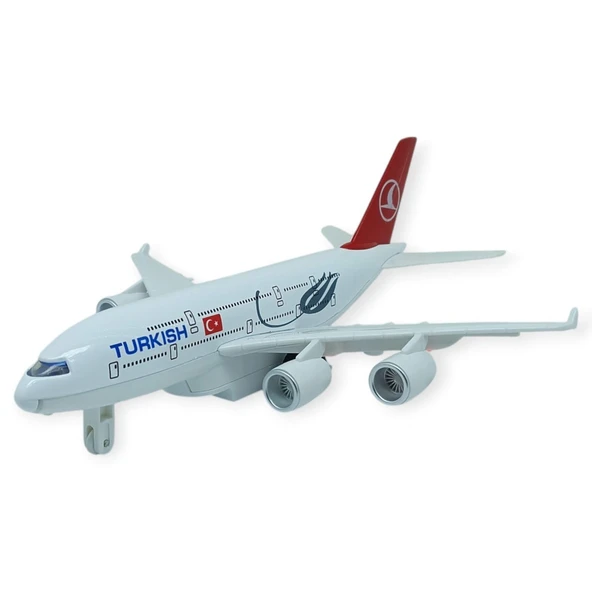 Çek Bırak Metal Yolcu Uçağı - 21 cm - Büyük Boy - 1 ADET ürün görseli 1