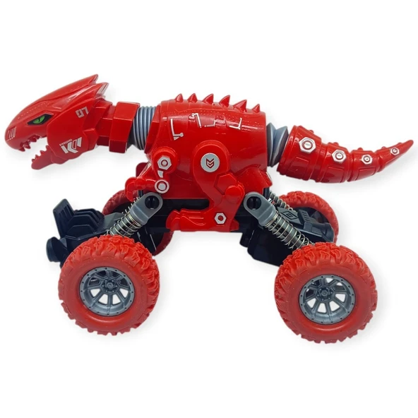 Uzayan Dinazor Arabalar 18 cm - Kırmızı - 1 ADET - Resim 3