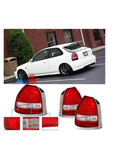 honda civic 1996.2001 hb kırmızı beyaz usdm dizayn stop ürün görseli 1