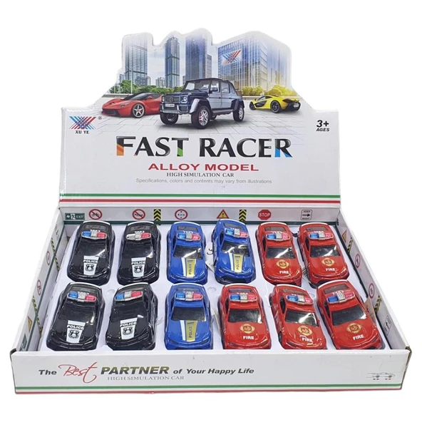 Çek Bırak Metal Polis Arabası - 1 ADET ürün görseli 1