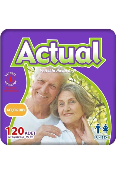 Actual 4'lü Small Beden Küçük Boy Yetişkin Hasta Bezi 30x4 (120 Adet) ürün görseli 1