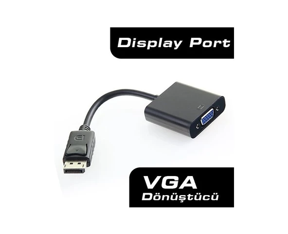 Dark DisplayPort to VGA Dişi Çevirici ürün görseli 1