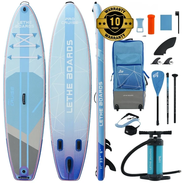 Lethe Boards 10 Yıl Garantili Lethe Pro Cruise MSL Tekn. 335x84x15cm Premium Seri(Fiberglass Kürek+Tekerlekli Çanta+HP6 Pompa) ürün görseli 1