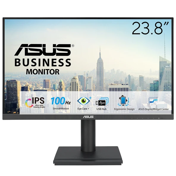 ASUS KURUMSAL VA24DQFS 23.8 IPS 1920x1080 1MS 100HZ 300CD DP HDMI USB HOPARLÖR VESA 3YIL EYECARE PLUS FLICKER-FREE ÇERÇEVESİZ DÜŞÜK MAVİ IŞIK PİVOT MONİTÖR ürün görseli 1