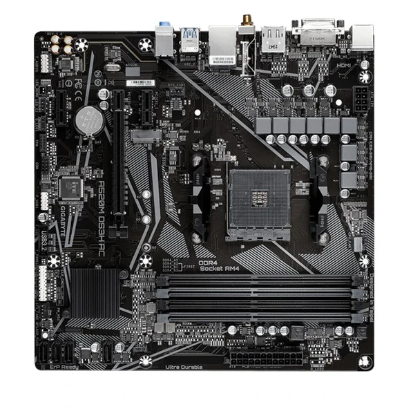 Gigabyte A520M DS3H AC AM4 D4 Dvi-D Hdmi Dp ürün görseli 1