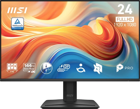 MSI 23.8 PRO MP242 E14C 1920x1080 (FHD) 16:9 FLAT IPS 144HZ 1MS FREESYNC SIYAH MONITOR ürün görseli 1