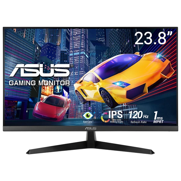 ASUS VY249HGR 23.8 IPS 1920X1080 1MS 120HZ 250CD HDMI VGA VESA 3YIL EYECARE PLUSFLICKER-FREEÇERÇEVESIZDÜŞÜK MAVI IŞIKANTIBAKTERIYEL KAPLAMA MONITÖR ürün görseli 1