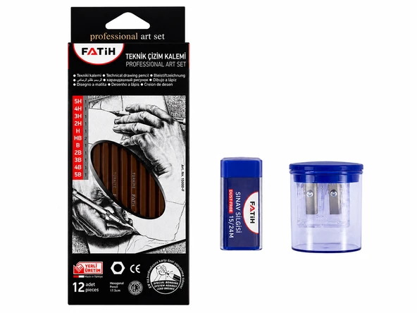 FATİH Professionel Dereceli Kalem Set+Silgi+Kalemtraş ürün görseli 1