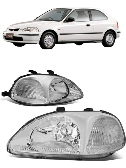honda civic 1996.1998 uyumlu oem tip krom far ürün görseli 1